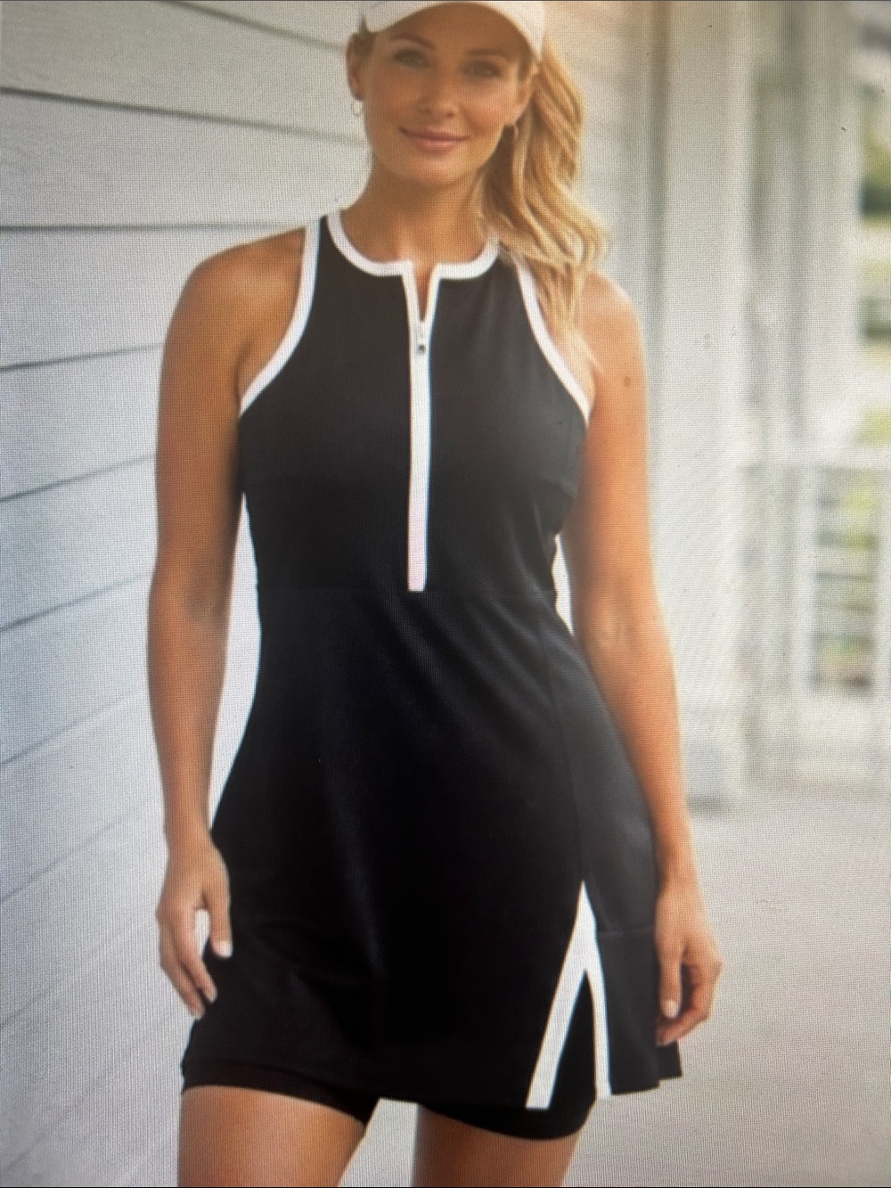 Sage Collective SZ L Black Athletic Tank Dress with Shorts Sporty Active Gym
